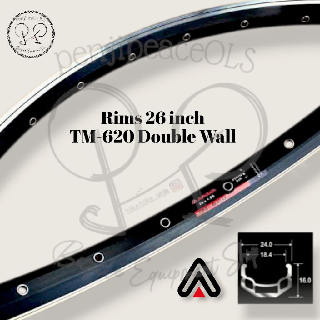 rims araya tm-620 26 inch 32 hole 1 pasang velg sepeda araya 26" double wall rims sepeda