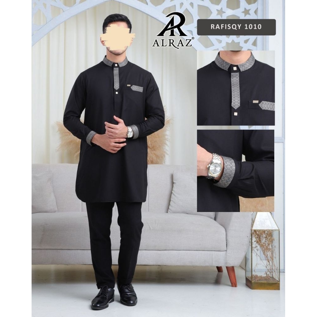 Kurta Alraz Atasan Panjang Hitam Rafisqy