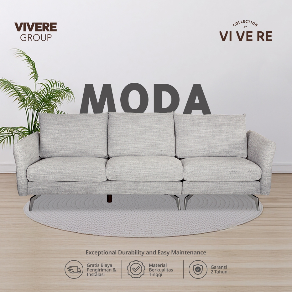 VIVERE  Moda Sofa 3 Seater - Sofa Ruang Tamu