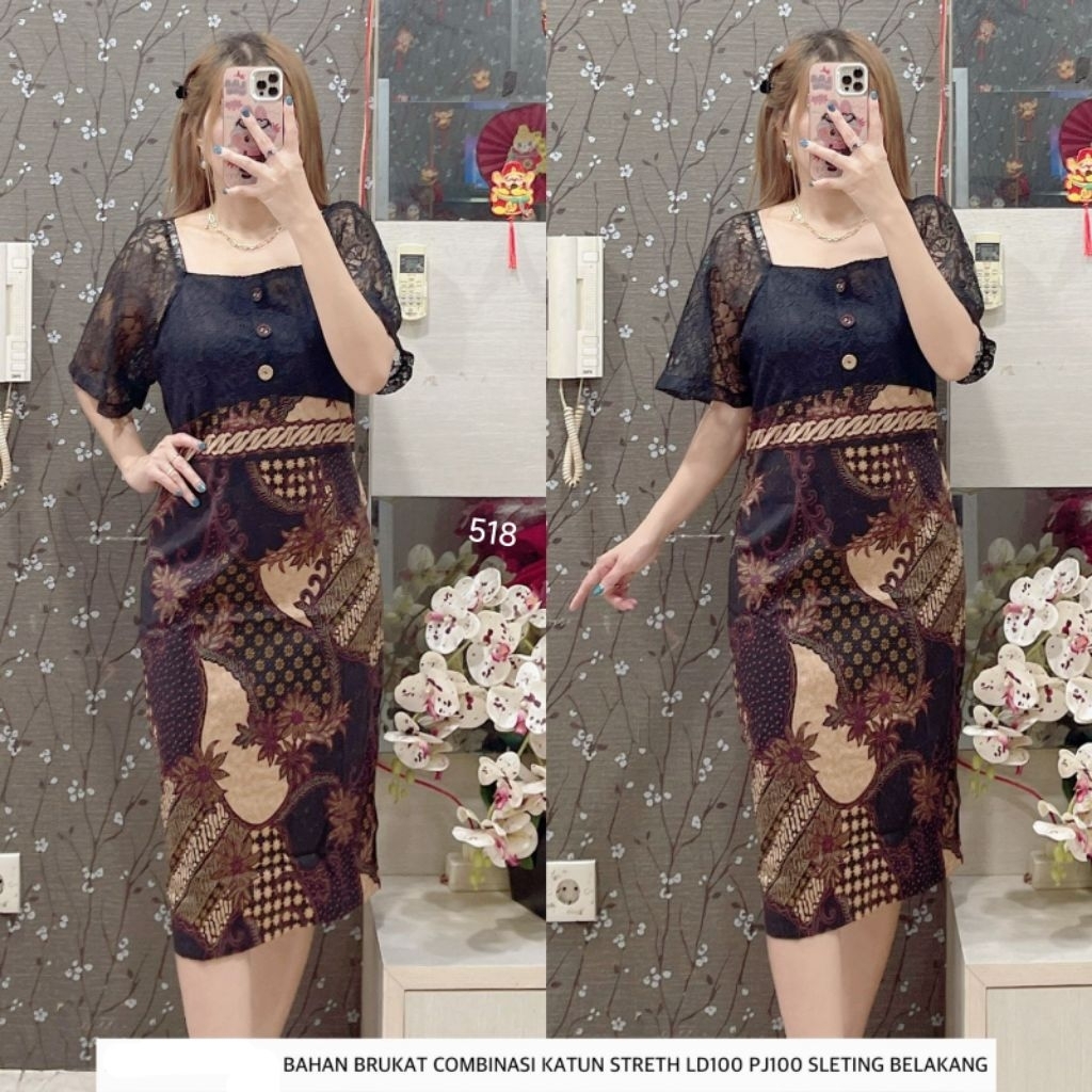 dress lucky batik katun stretch standard and jumbo