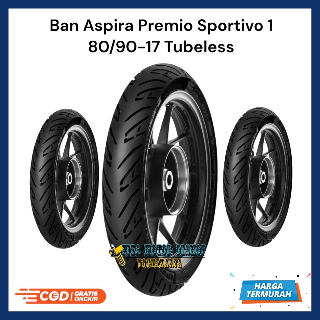 (ORIGINAL) Ban 80/90-17 Tubles Aspira Premio Sportivo 1 Ban 80 90 17 Motor Bebek