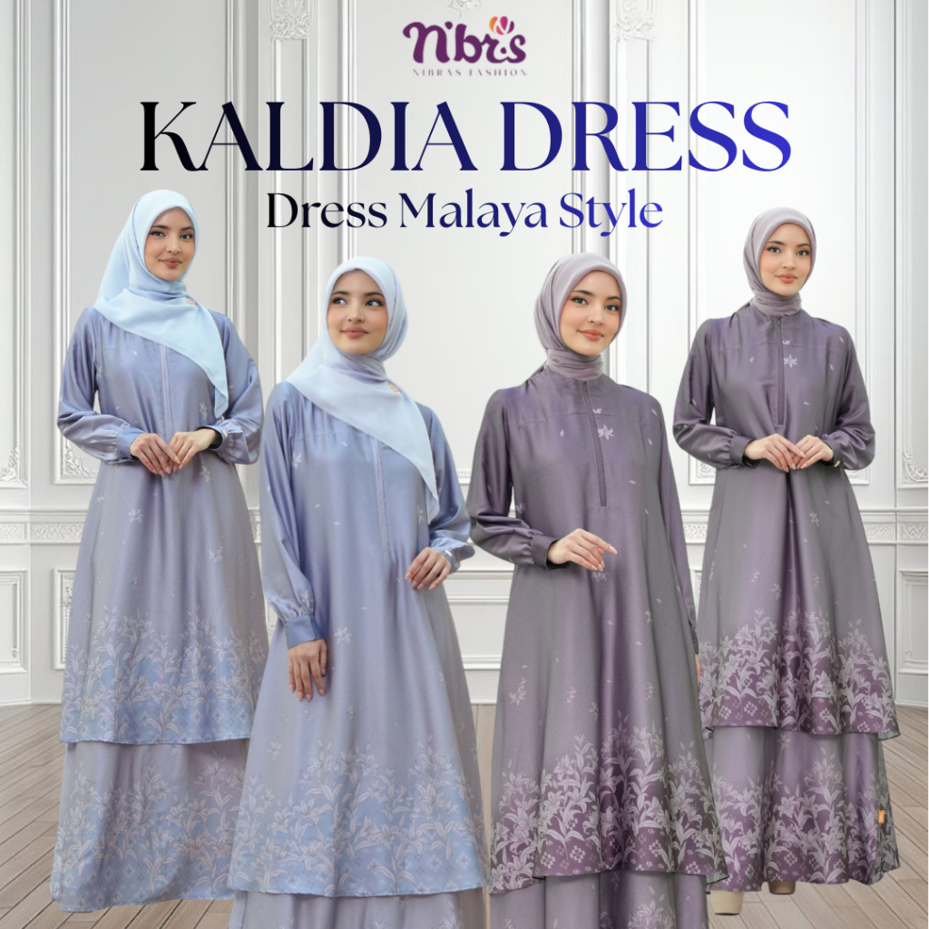 GAMIS KURUNG SILK DRESS BAJU MALAYA STYLE BAHAN SILK SATIN PREMIUM MOTIF BUNGA FLORAL DRESS - BAJU B