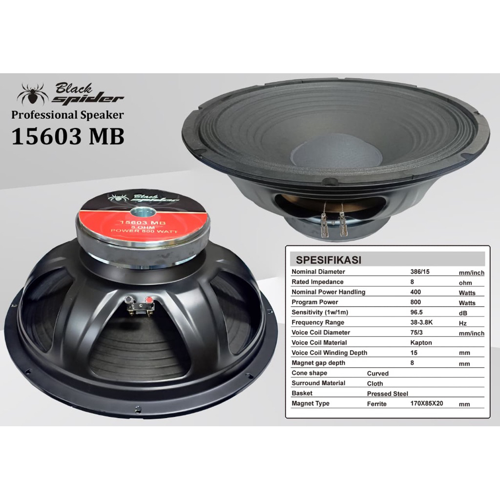 speaker Blackspider 15” BS 15603 MB