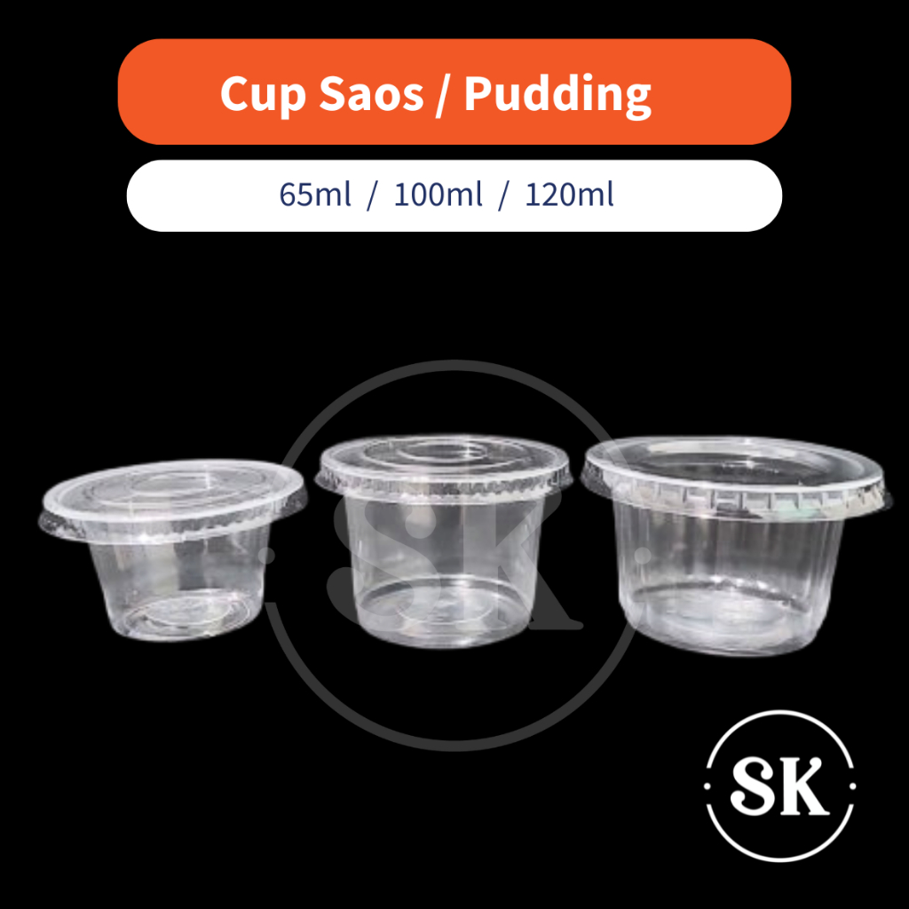 (50pcs) Cup Plastik 65ml / 100ml / 120ml / Cup Pudding Jelly Agar / Cup Saos / Dessert Cup