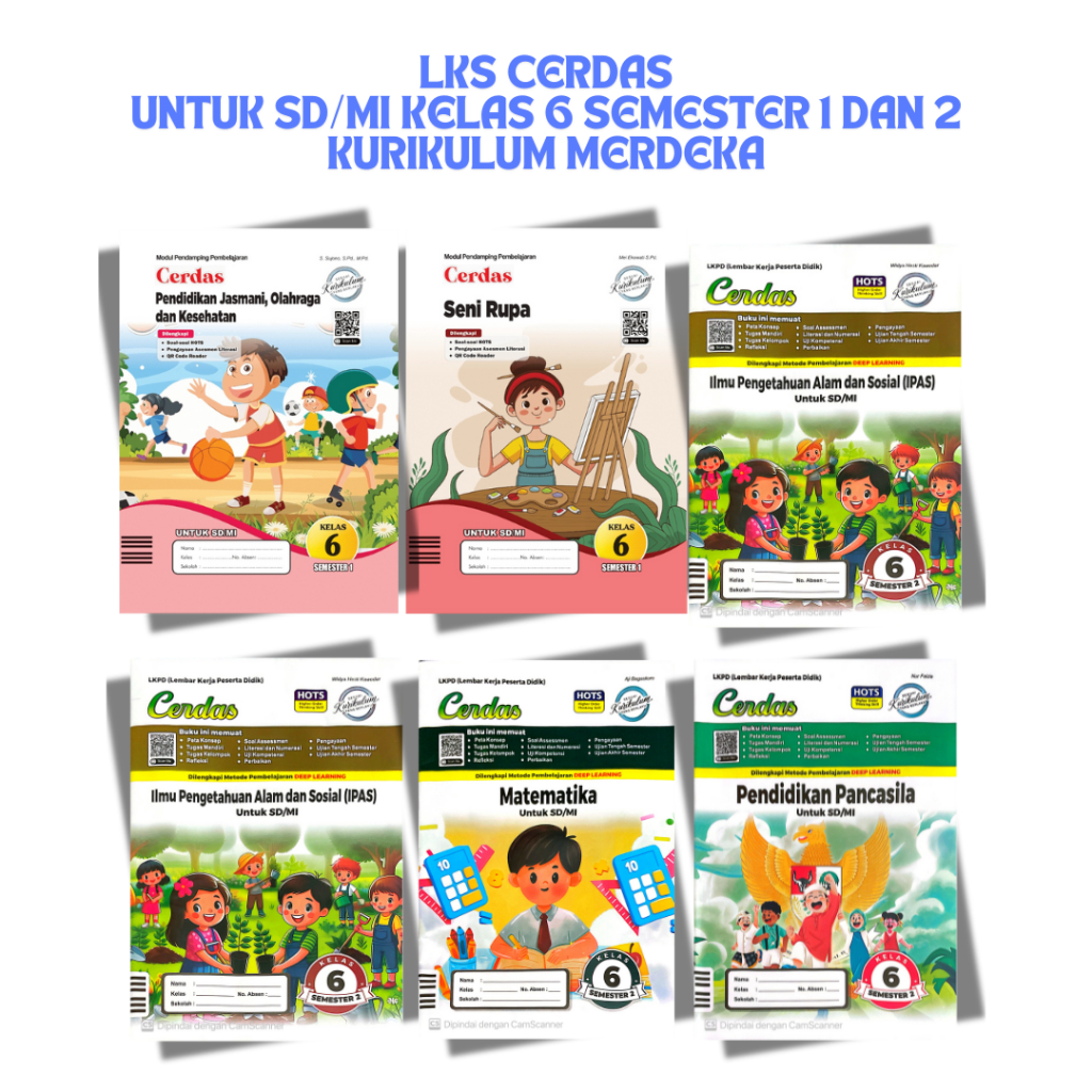 LKS Cerdas untuk SD/Mi Kelas 6 Semester 1 dan 2 Kurikulum Merdeka