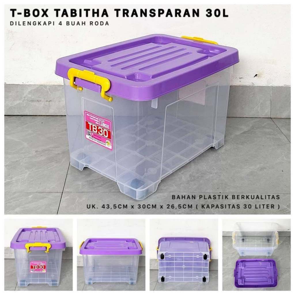 Container Box CB 30 Liter TABITHA Storage Box Penyimpanan Transparan Kontainer Box Bening