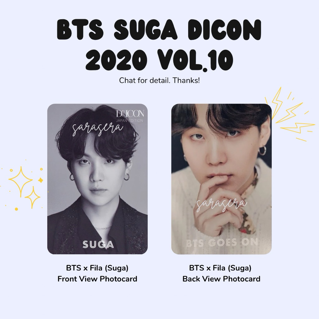 Photocard BTS Suga Dicon Magazine 2020 Vol.10