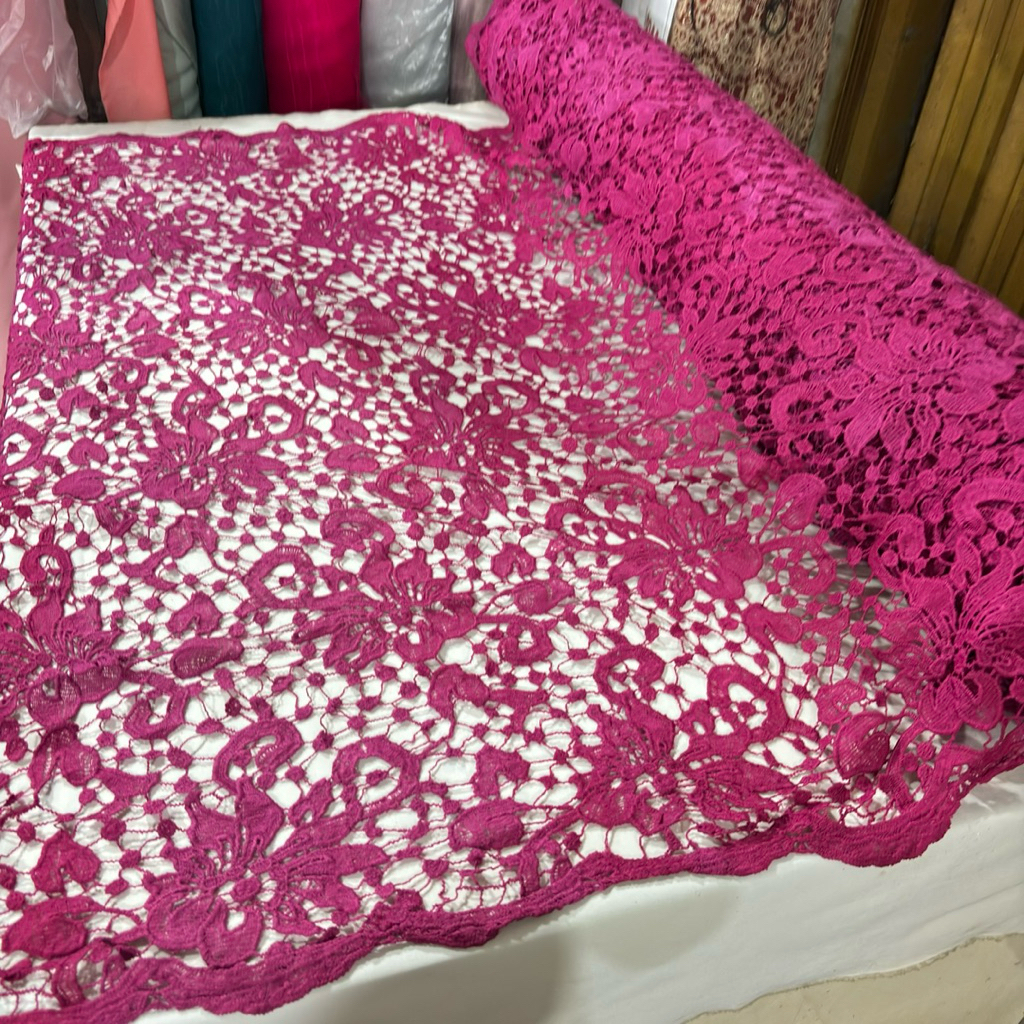 Bahan Brokat Prada Premium ~ Kain Brokat Prada Lace ~ Kain Meteran Brokat Prada (harga 0,5 meter)