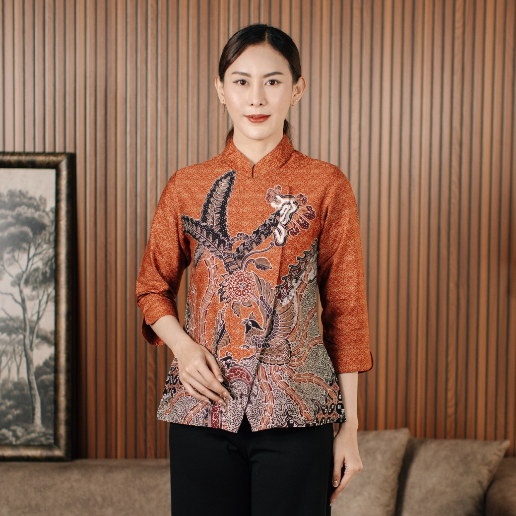 Adyatma Sasmaya Terracotta Blouse Batik Wanita Janggan Katun