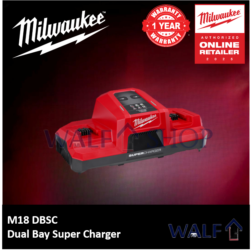 M18 DBSC MILWAUKEE Dual Bay Super Charger | Alat Pengisi Daya 2 Baterai Sekaligus / Charger Milwauke