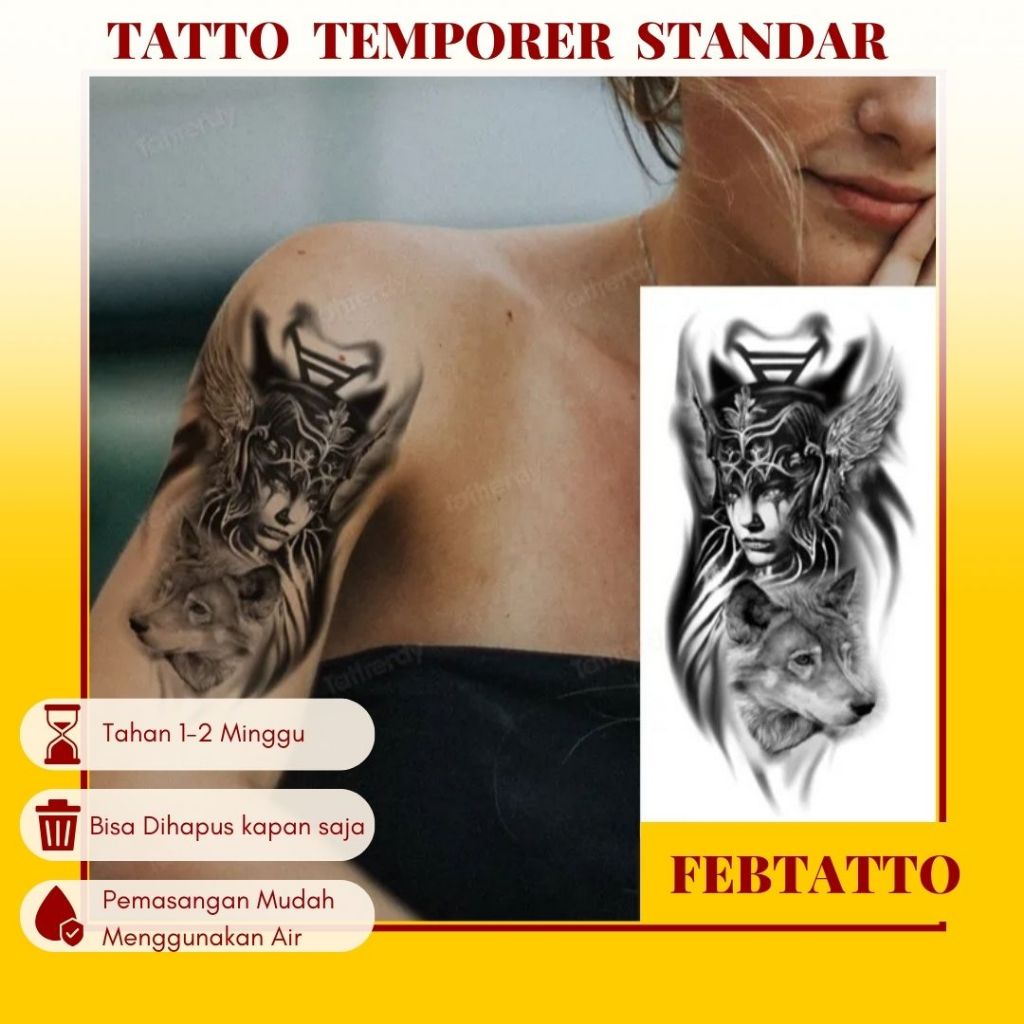 Tato Temporer Ukuran 21cmx15cm Motif Aesthetic Tatto Temporary Stiker Tato Halal Grosir Tato air mot
