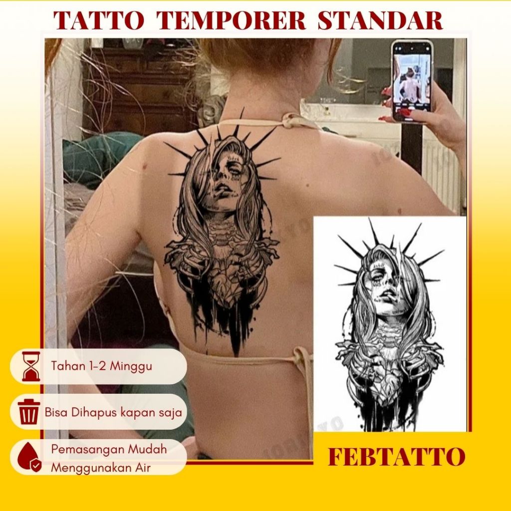 Tato Temporer Ukuran 21cmx15cm Motif Aesthetic Tatto Temporary Stiker Tato Halal Grosir Tato air mot