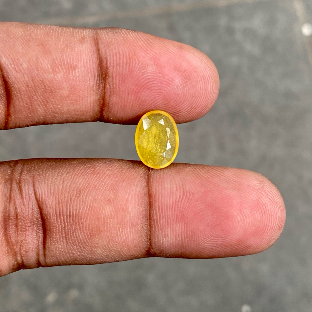 Natural Yellow Sapphire corondum batu yellow safir Yakut africa Tanzania Dim 11.5x8.5x3.5
