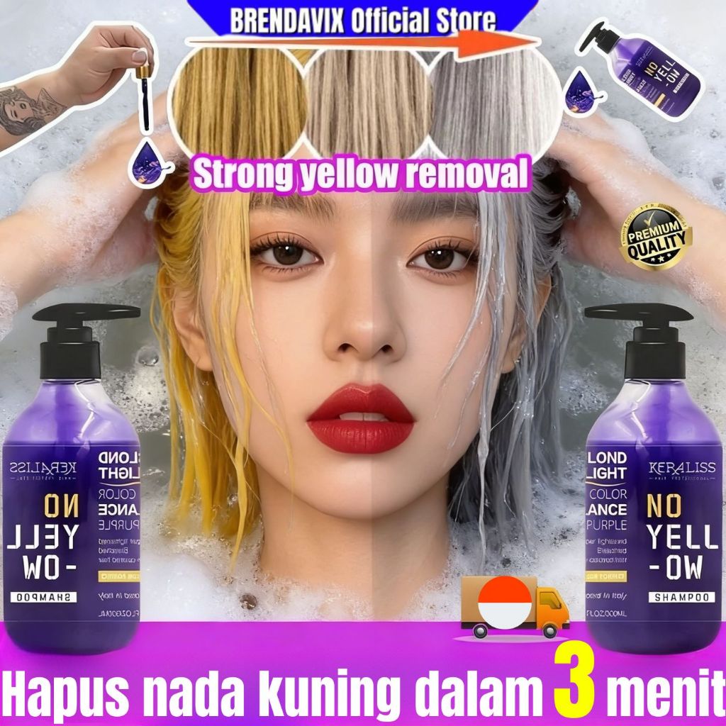 Shampo Ungu Penghilang Warna Kuning Untuk Rambut Diwarnai Abu-abu Pirang dengan Keratin Bebas Sulfat