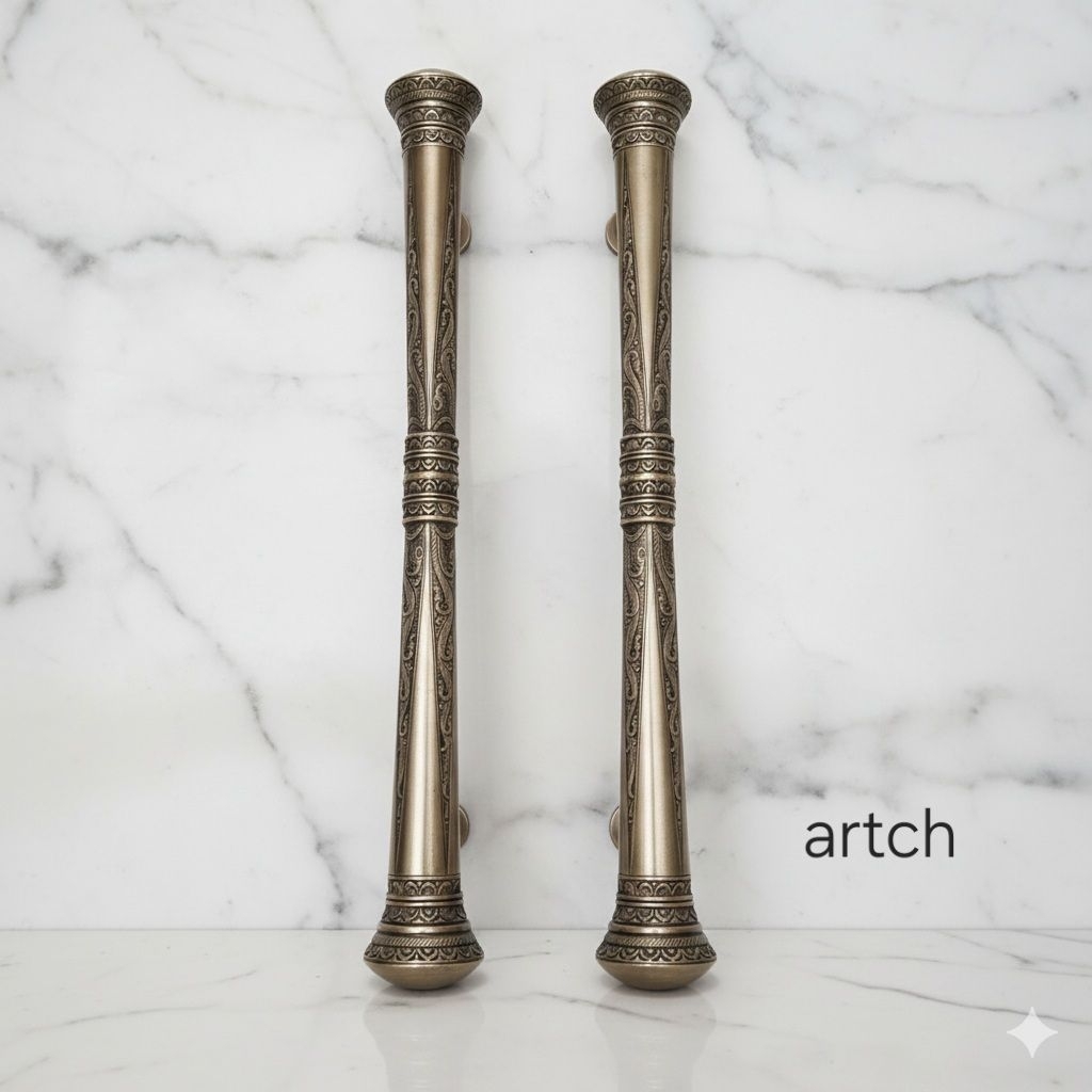 handle pintu kuningan motif jepang panjang 100 cm