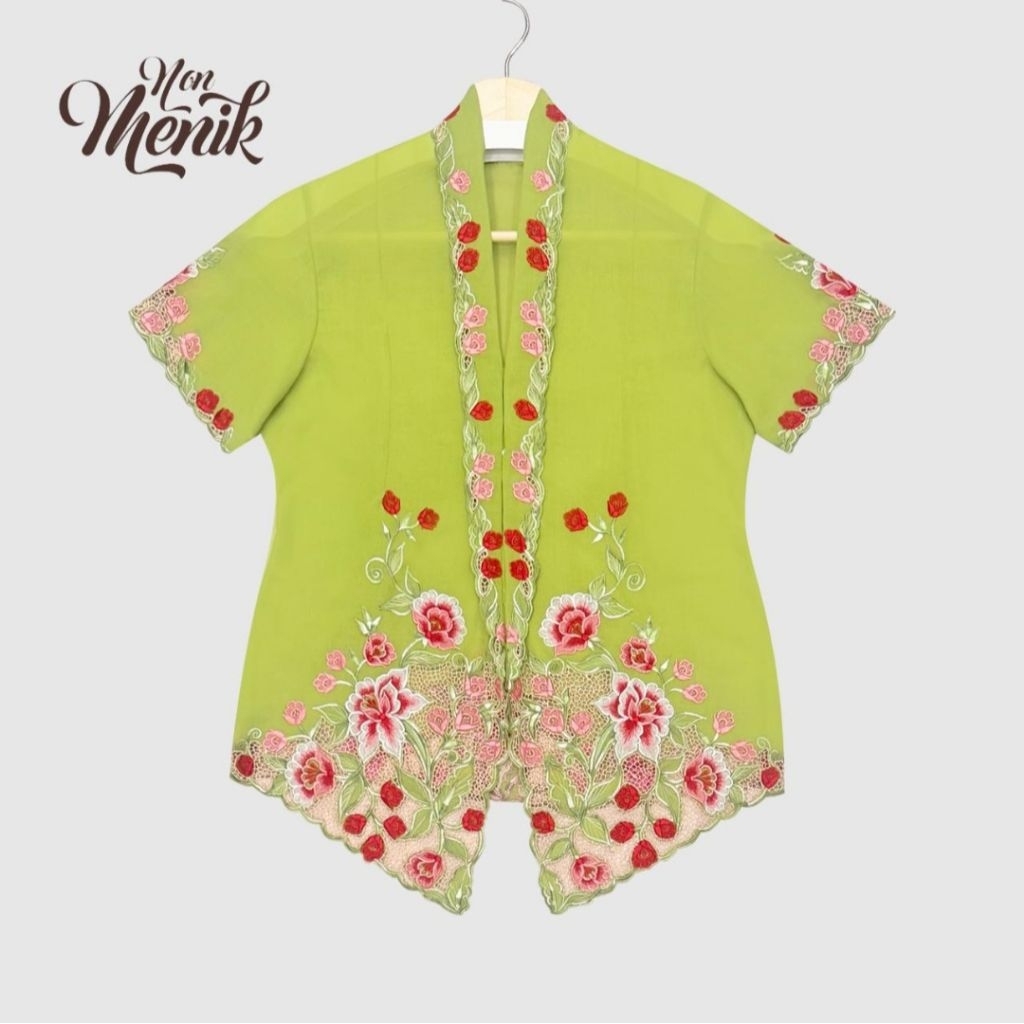 SS KEBAYA ETNIK BUNGA HIJAU LEMON