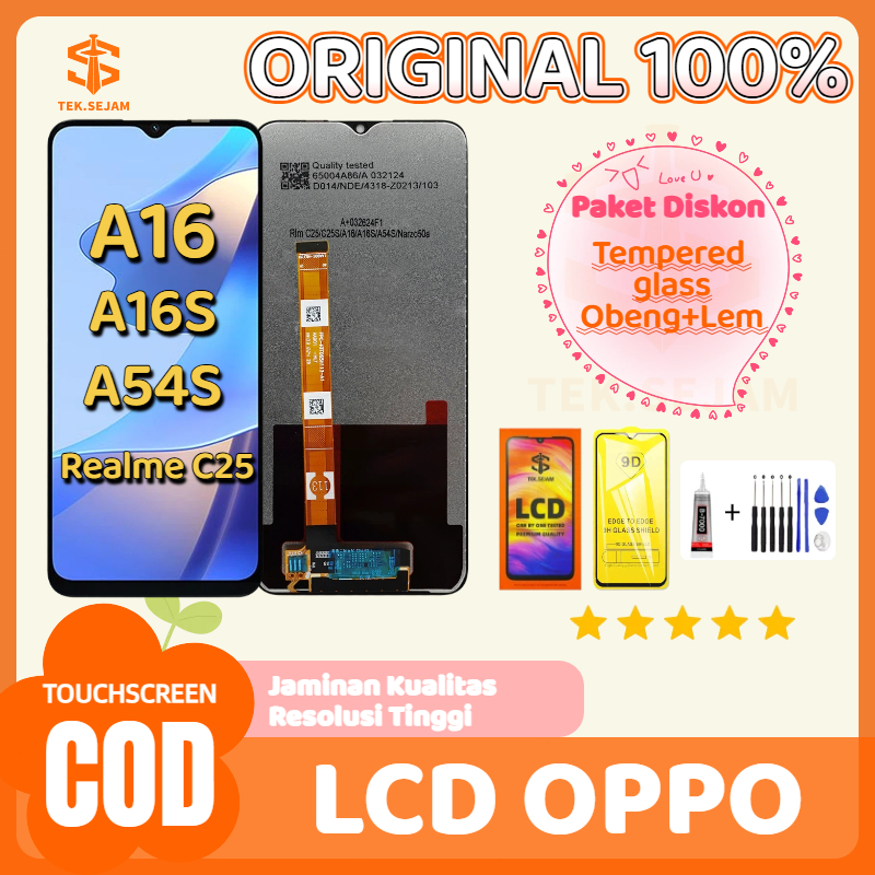 LCD OPPO A16 / A16S / A54S / C25 / C25S TOUCHSCREEN Complete HD  lcd OPPO A16 original 100% full set