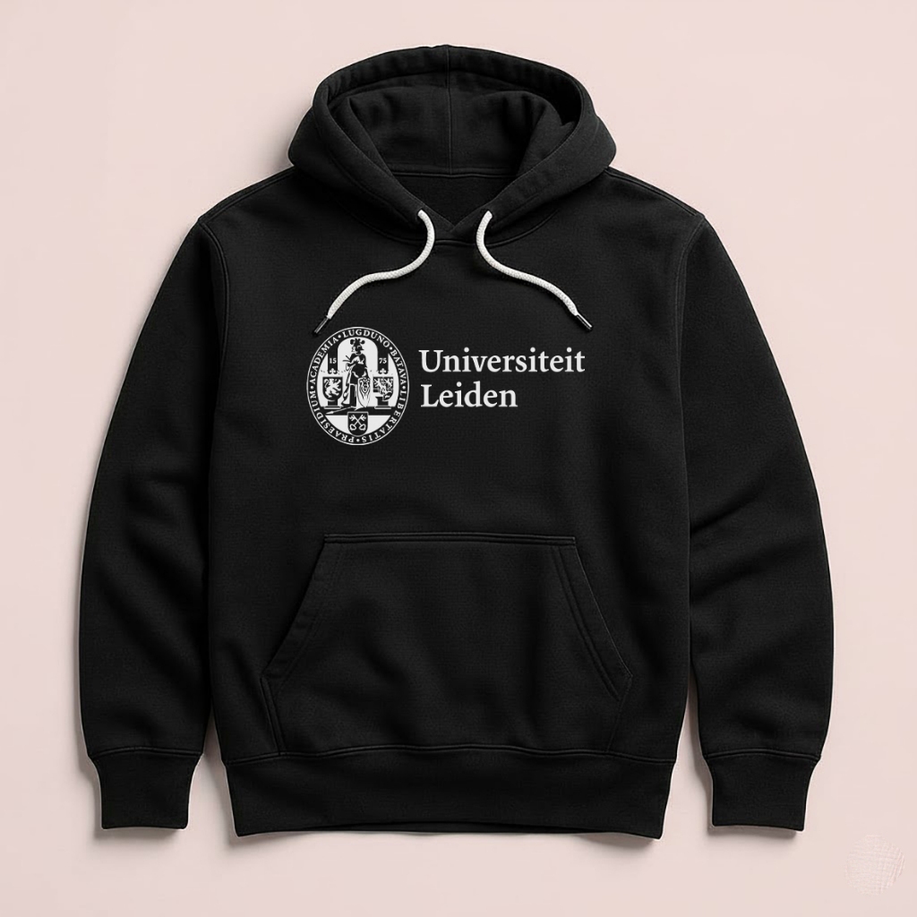 Hoodie Universiteit LEIDEN Netherlands Unisex Sweater Fleece Black Hitam Cloth