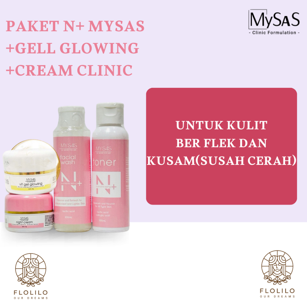 Paket whitening Pemutih Pencerah tinggi/flek mysas skincare ORI  paket susah putih/cerah