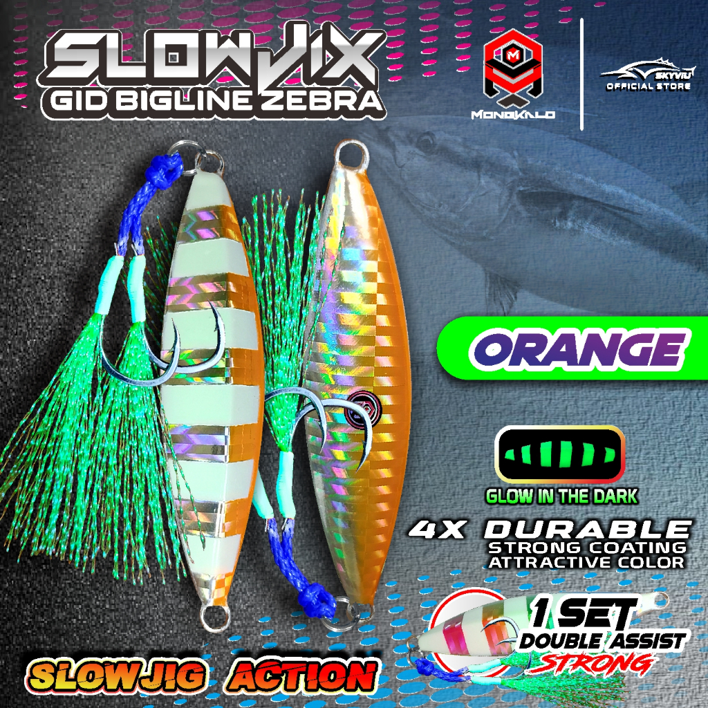 Mongkalo Slowjix Garis-Besar GID-Zebra noMotif Fluorescent 60 Orange