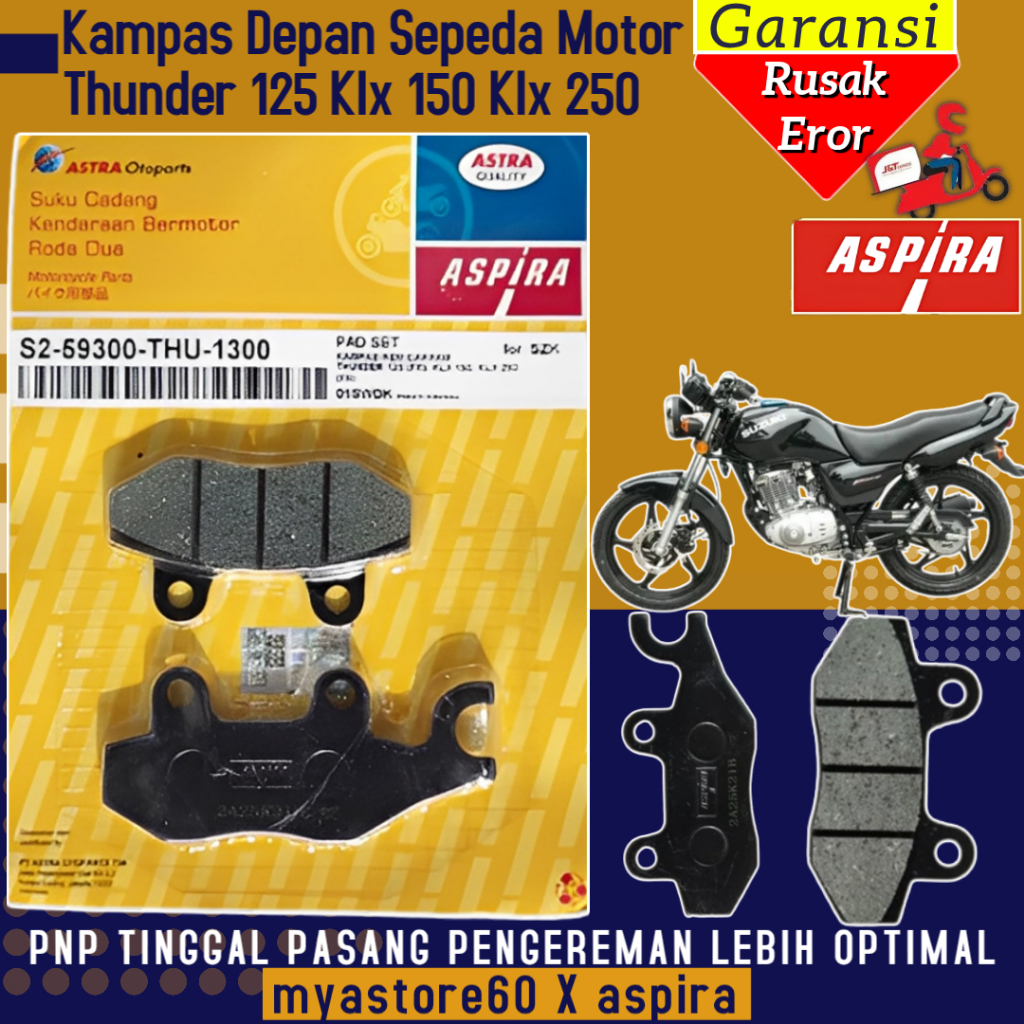 ORIGINAL ASPIRA Dispad Kampas Rem Depan Kampas Disk Cakram Sepeda Motor Thunder 125 Klx 150 Klx 250