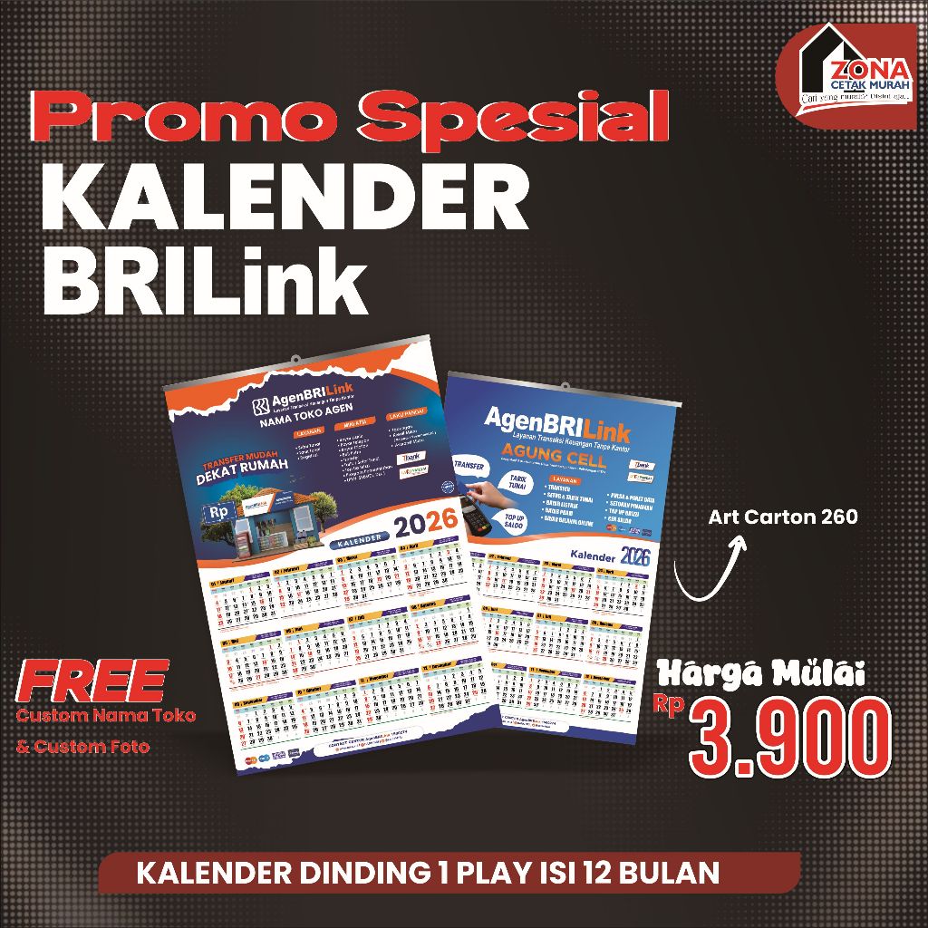 KALENDER BRILINK 2026 CUSTOM NAMA AGEN