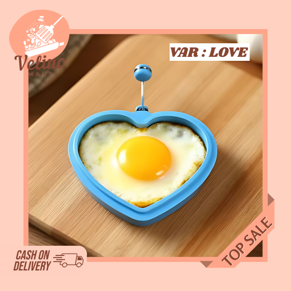 Cetakan Telur Ceplok Bentuk Love / Cetakan Telur Omlet Anti Lengket / Cetakan Telur Dadar Silikon