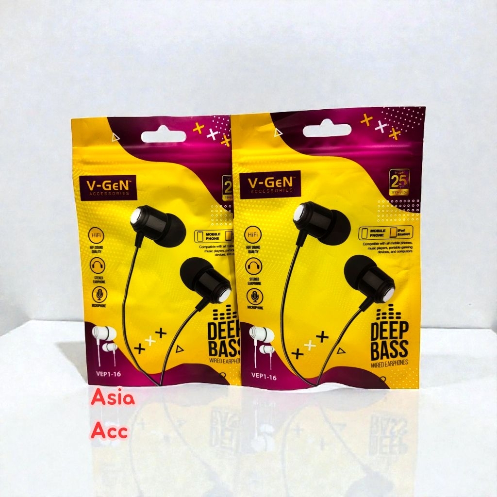 Headset Handsfree V-Gen VEP1-16 Stereo Earphone Hf V-Gen VEP1-16 Stereo