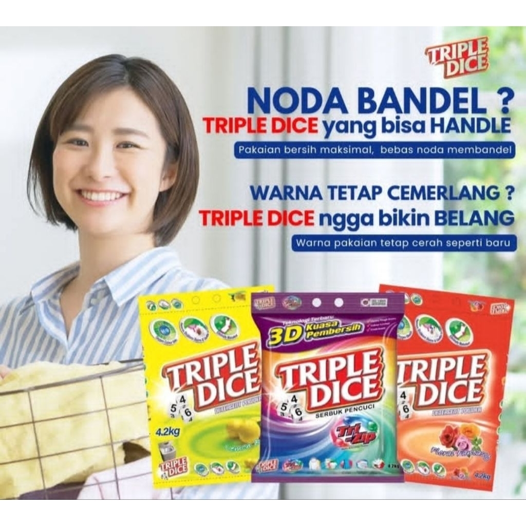 Deterjen Triple Dice 800 gr