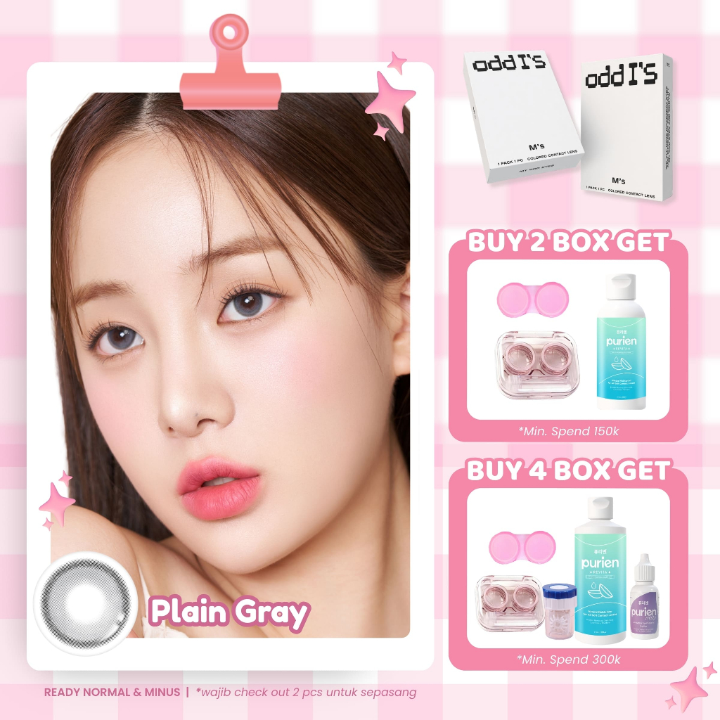 ODDIS Softlens - Plain Gray [1pc/sebelah] Softlens Abu Natural