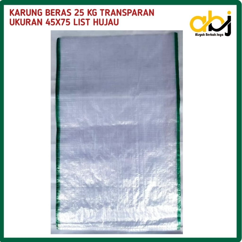 Karung Beras 25kg Polos Transparan Ukuran 45x75