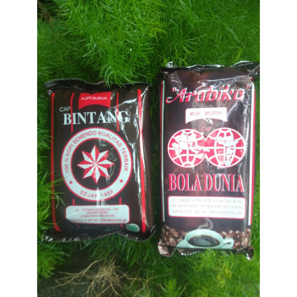 Kopi Hitam Robusta Bubuk Cap Bintang Asli Semendo Kemasan 100 Gram Plus Kopi Hitam Arabica Bubuk Cap