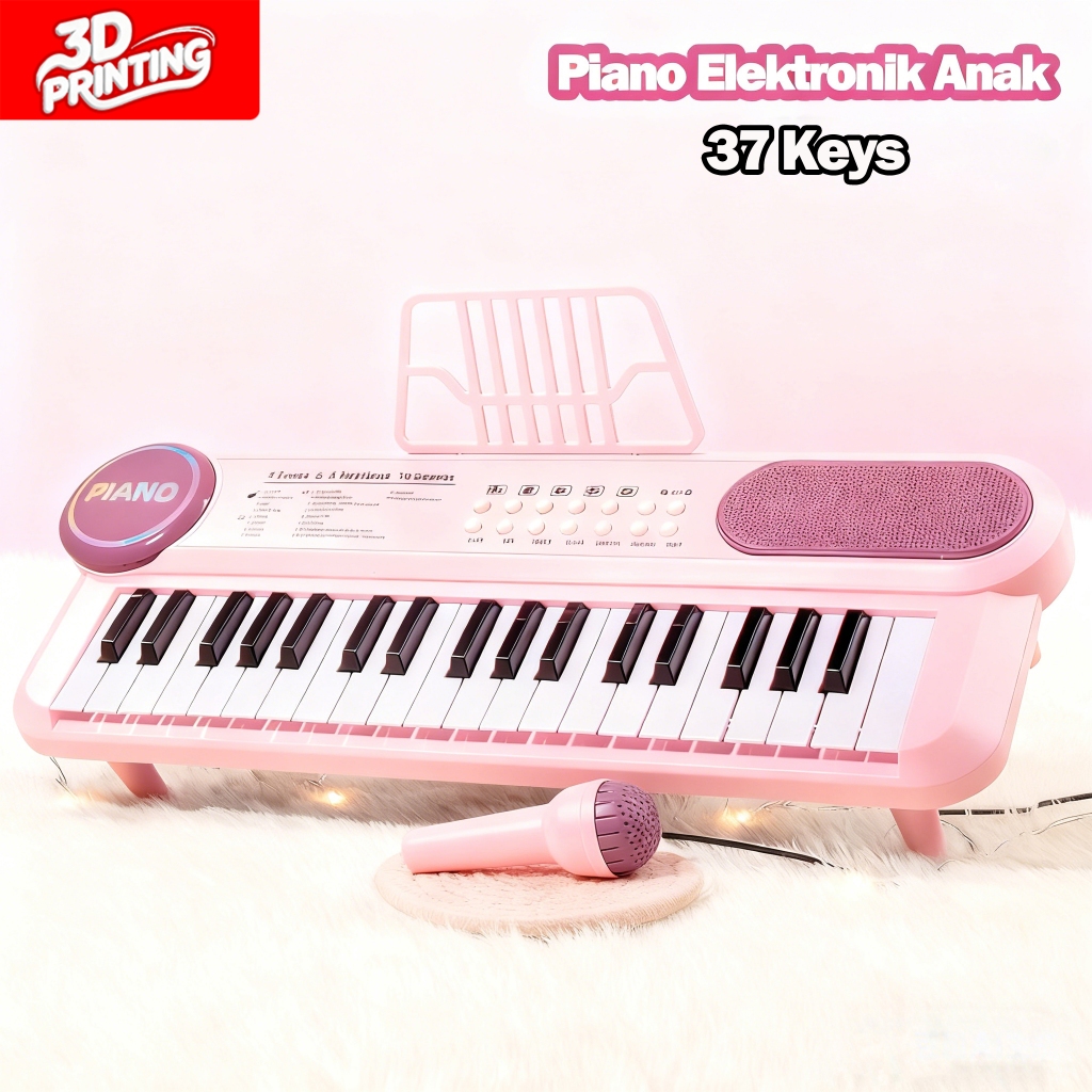 Mainan Piano Anak Keyboard Digital Piano Elektronik 37 Keys Lengkap Mic Dan Charger Mainan Music Edu