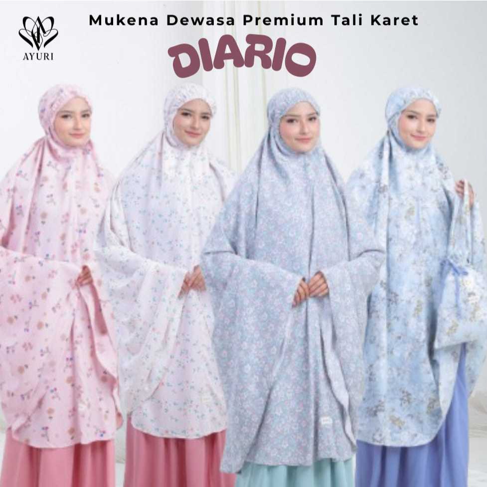 Mukena motif diaro by ayuri|mukena Katun rayon tebal|mukena tali karet|mukena ibu| mukena dewasa