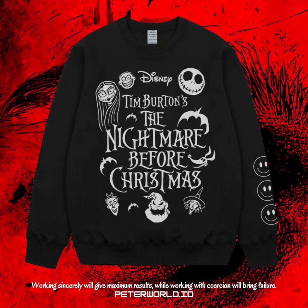 Peterworld "The Nightmare Before Christmas" Crewneck | Hoodie | Jaket | Sweater Crewneck Disney Tim 