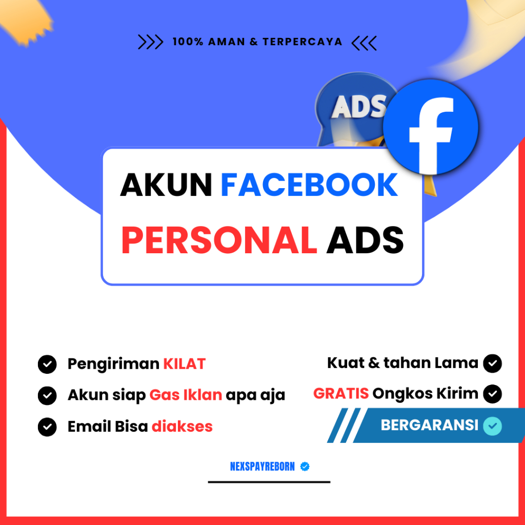 Jual akun Facebook Personal Ads Siap iklan GACOR Kuat dan 100% aman bergaransi