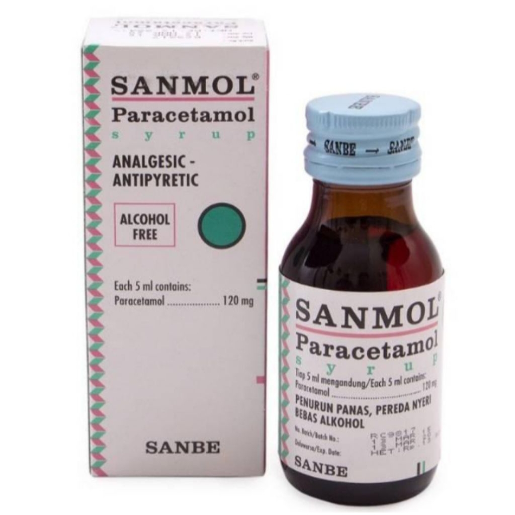 Sanmol Sirup 60 ml obat demam dan pereda nyeri