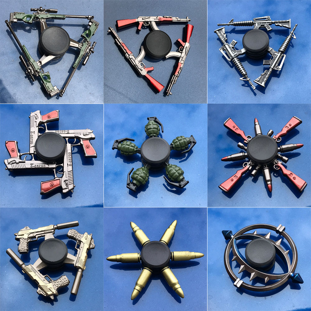 Fidget Spinner Metal Gasing PUBG FF Free Fire Pijet Spiner Besi Logam Pistol Glock Sniper AK47 AKM