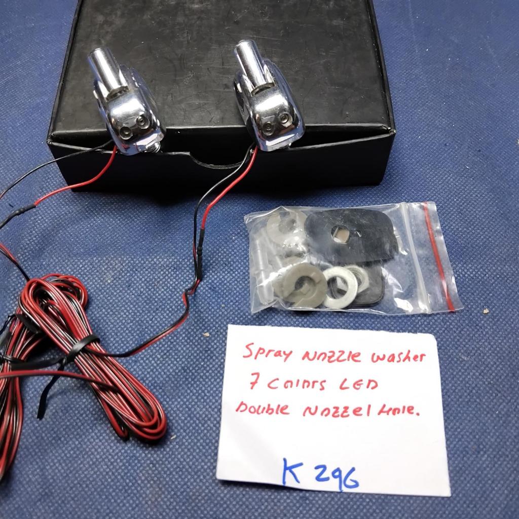 Spray Nuzzle Washer Variasi Aksesoris Semprotan Wiper Mobil Universal 7 Warna Berubah Berubah Double