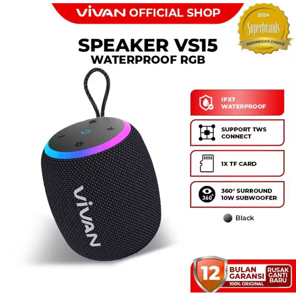 VIVAN Speaker Bluetooth VA12 Portable Speaker