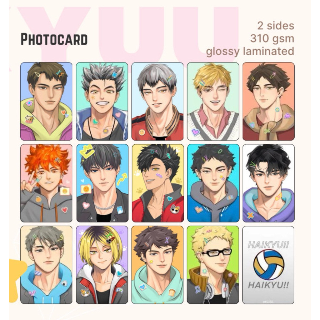 photocard haikyuu Kageyama shoyou kuroo kenma bokuto tsukishima akaashi kita shinsuke sakusa oikawa 