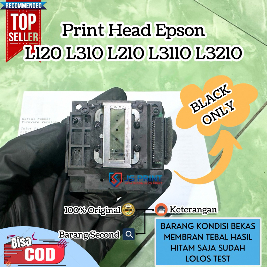Print Head Printer Epson L120 L360 L3110 Black Only