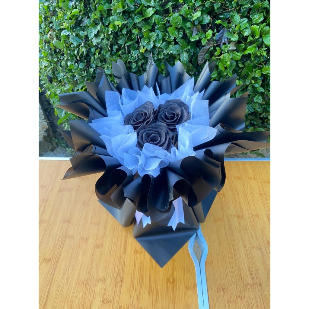 Buket mawar satin/buket bunga mawar satin