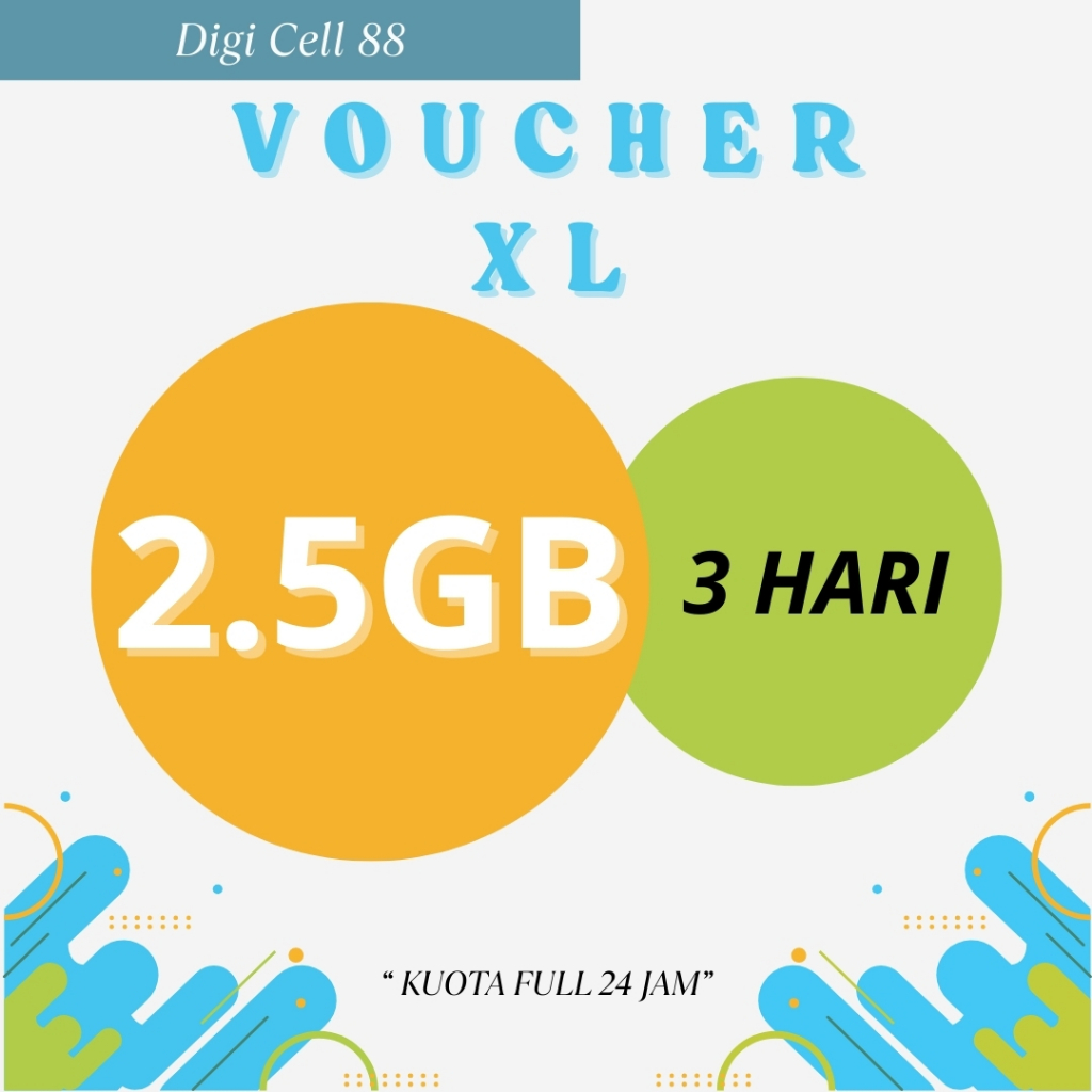 Voucher Kuota XL 2,5GB Full 24 Jam Masa Aktif 3 Hari Paket Data Internet XL Murah
