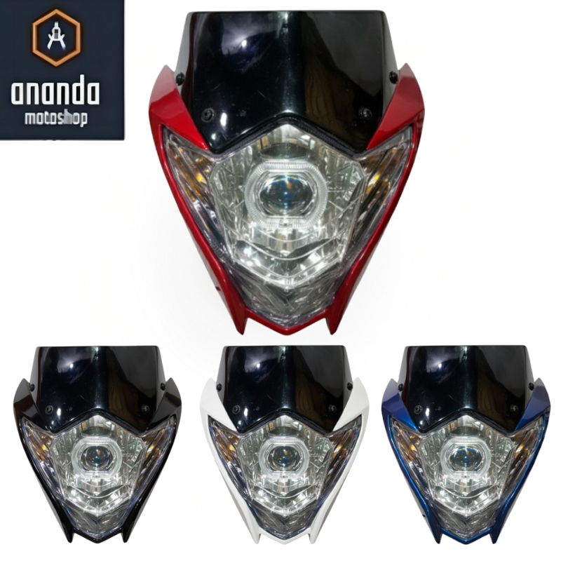 Set Assy Headlamp / Batok Kepala / Reflektor / Lampu Depan Biled Motor Suzuki Satria Fu 2013-2015