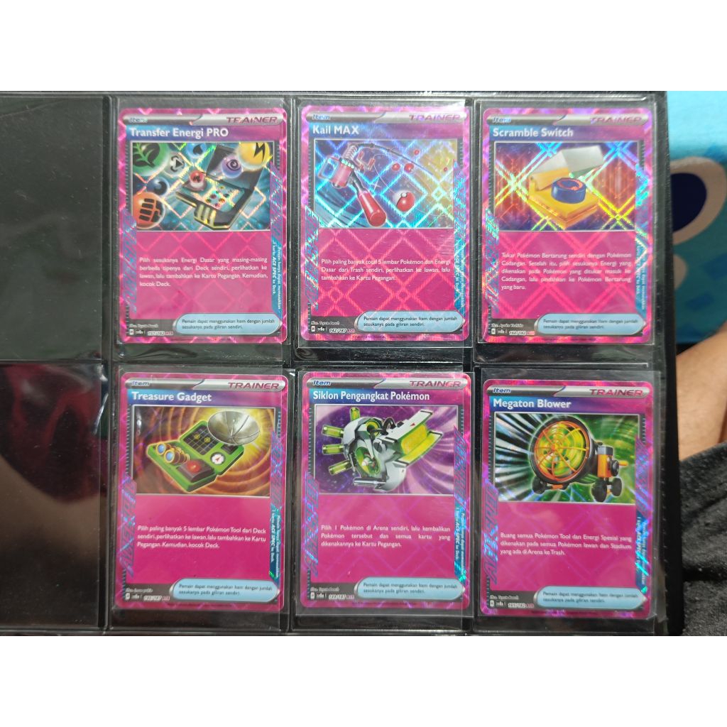 kartu pokemon TCG ori Indonesia Ace megaton blower, transfer energi pro, scramble switch, kail max, 