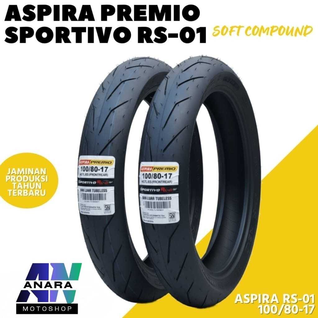 BAN ASPIRA PREMIO SPORTIVO RS01 ( 70/80-17 - 90/80-14 - 90/80-17 - 100/80-17 )TUBELESS SOFT COMPOUND