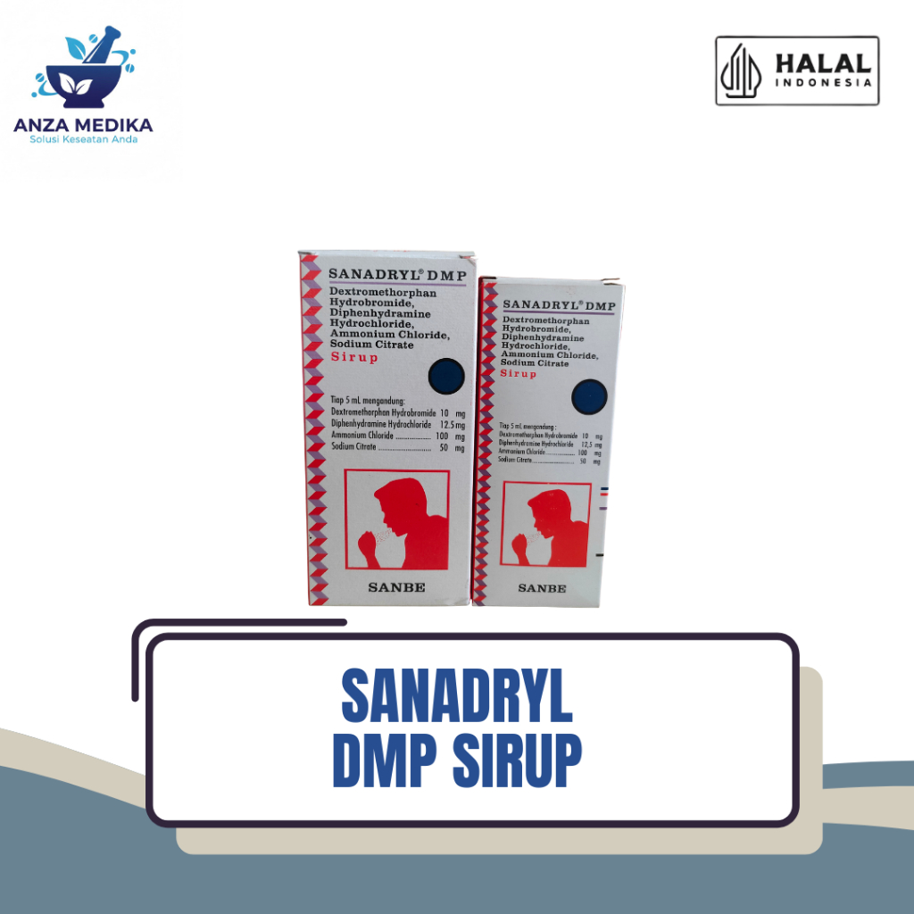 SANADRYL DMP – Obat Batuk Kering & Alergi – Sirup Antitusif