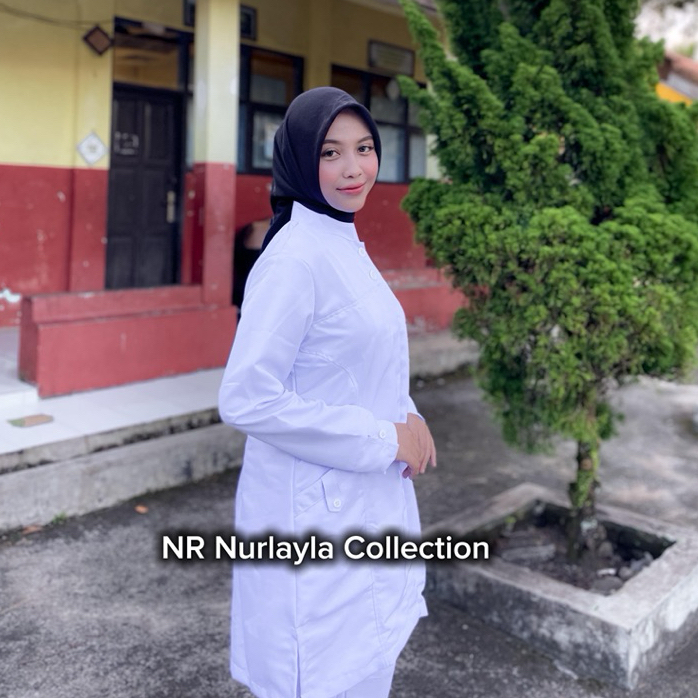 Setelan PDH Putih Model Tunik Variasi Benang Timbul Atasan Tunik Putih Variasi Benang Timbul Model  