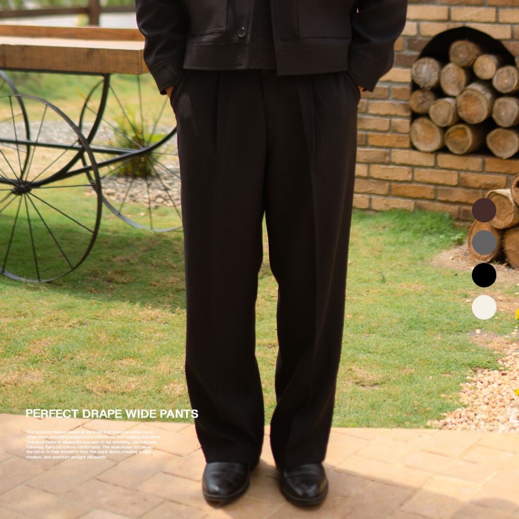 STARLINE - Cairo Wide Pleated Pants / Celana Loose Pants Pria / Celana Panjang Lebar Pria